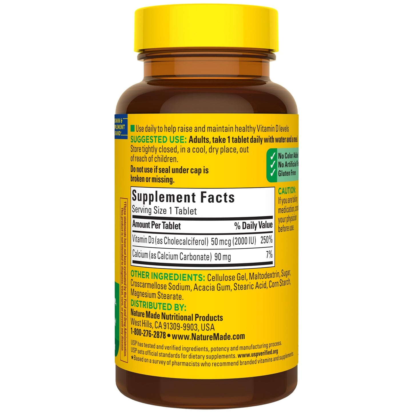 Nature Made Vitamin D3 2000 IU (50 mcg) โ Supports Bone, Immune Health | 100 Tablets