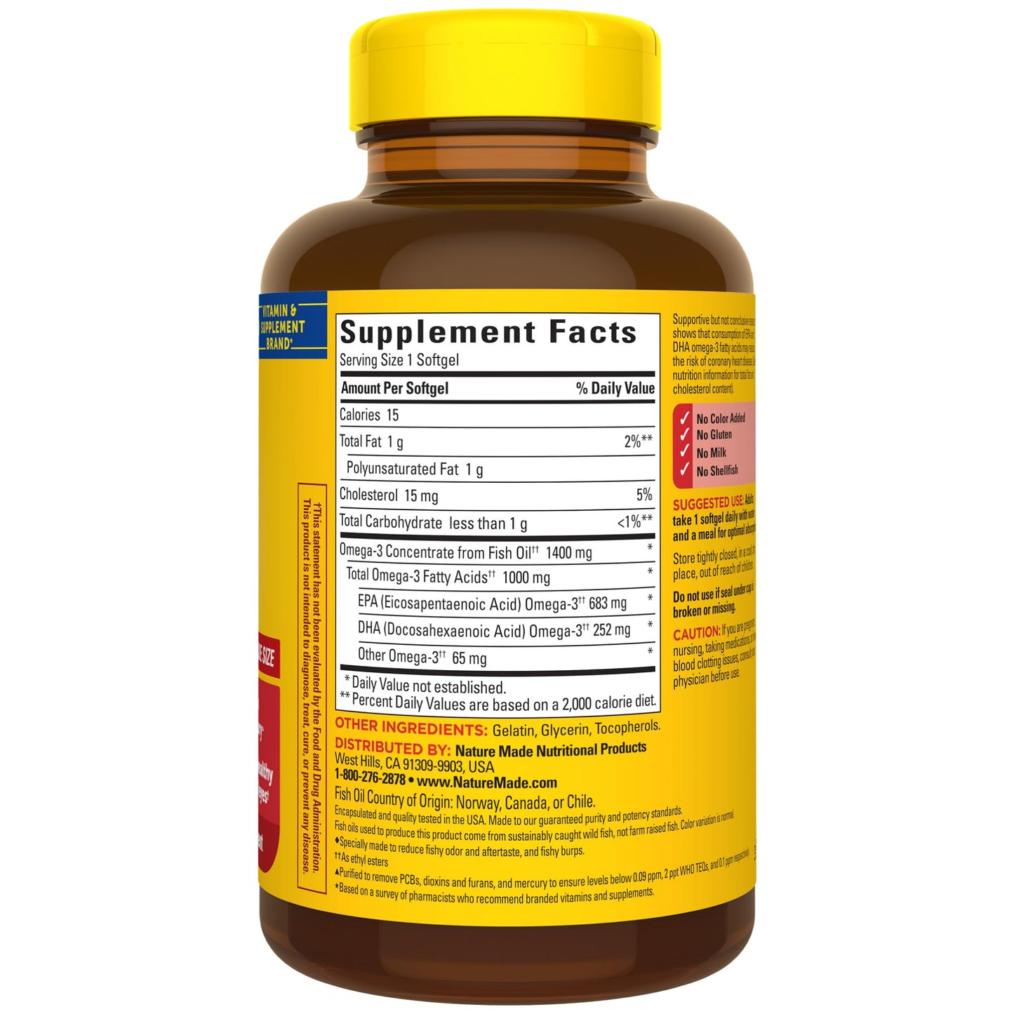 Nature Made Burp Less Ultra Omega-3 1400 mg Softgels โ 90-Count, EPA & DHA