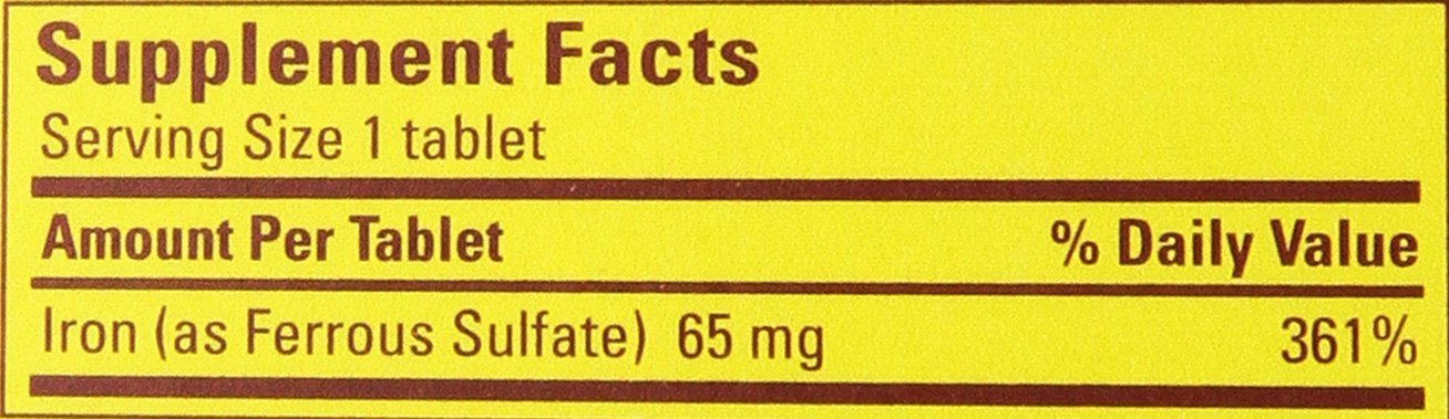 Nature Made Iron 65mg (325 mg Ferrous Sulfate) - 300 Tablets