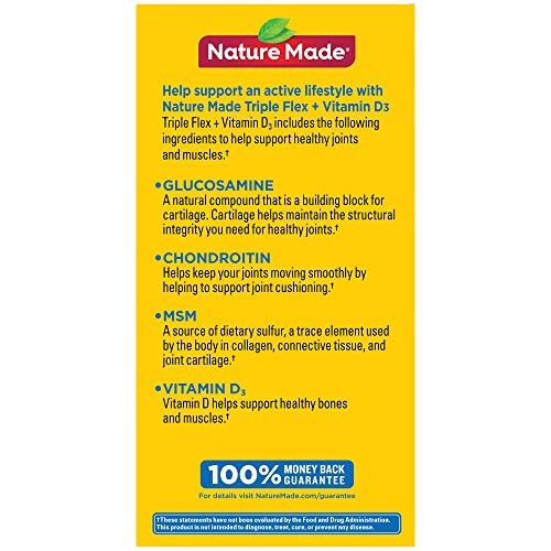 Nature Made TripleFlex Triple Strength Caplets with Vitamin D3, 120 Count