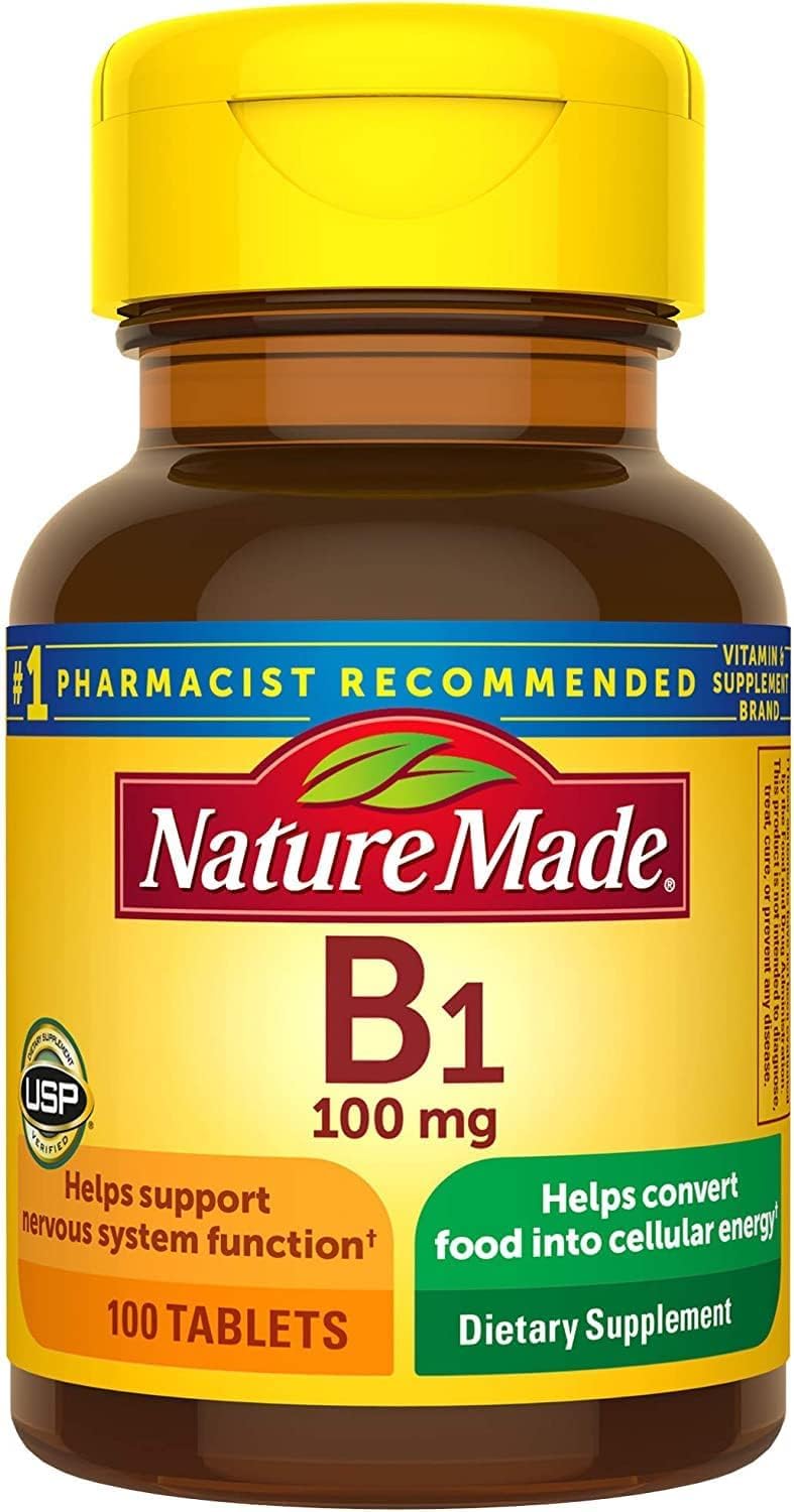 Nature Made Vitamin B-1 100 mg Tablets โ 200-Count Pack (Pack of 2)