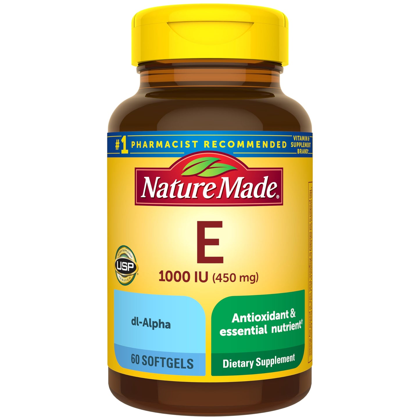 Nature Made Vitamin E 1000 IU dl-Alpha Softgels โ 60 Count