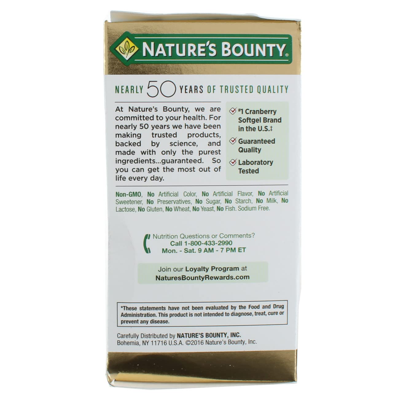Nature's Bounty Cranberry Dietary Supplement โ 60 Soft Gels, Pack of 2