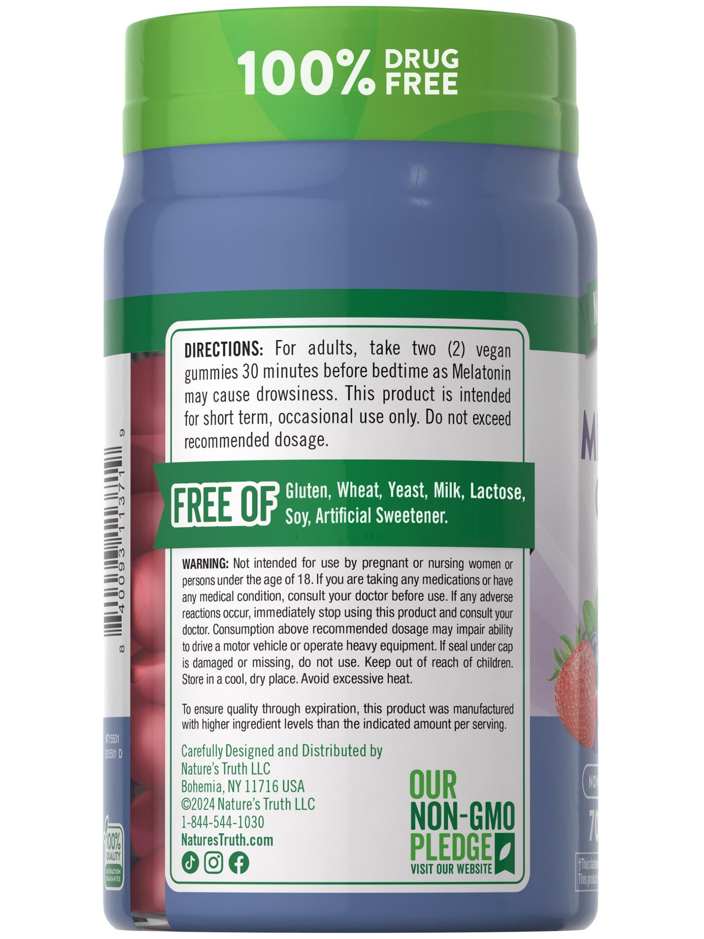 Nature's Truth Melatonin 10mg Gummies β 70 Count, Berry Flavor | Vegan, Non-GMO, Gluten Free