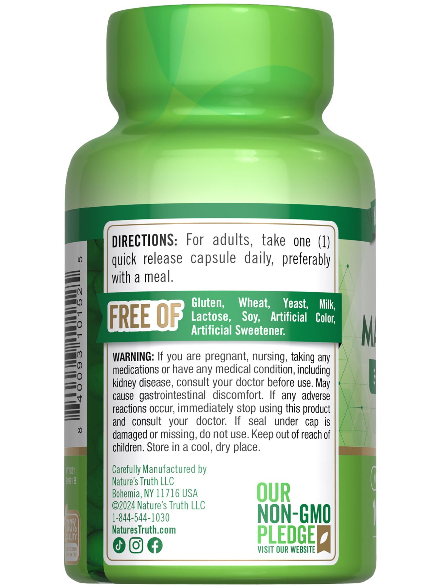 Nature's Truth Triple Magnesium Complex โ 100 Capsules | Non-GMO & Gluten Free