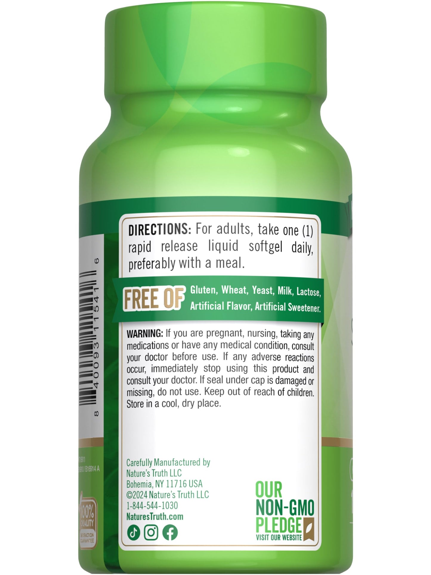 Nature's Truth Zinc with Vitamin C โ 50mg, 120 Softgels (Pack of 2) | Non-GMO & Gluten Free