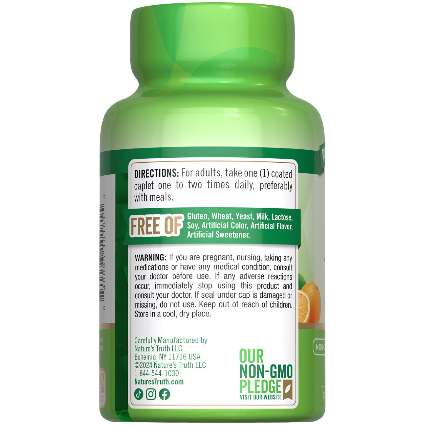 Nature's Truth Vitamin C 1000mg with Bioflavonoids & Rose Hips โ 100 Caplets, Vegan, Non-GMO, Gluten Free