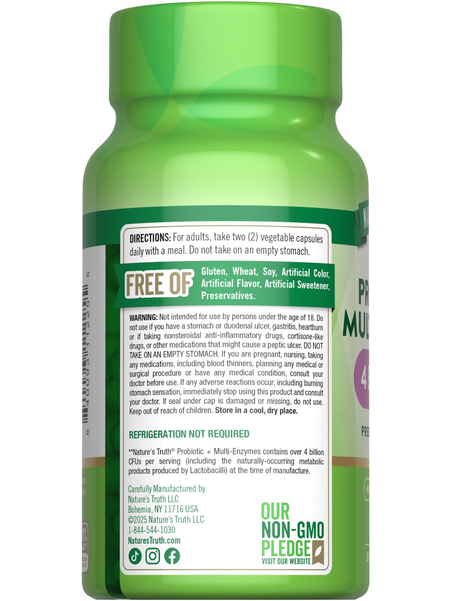 Nature's Truth Probiotics with Enzymes – 60 Capsules (Non-GMO, Gluten Free) – Pack of 2