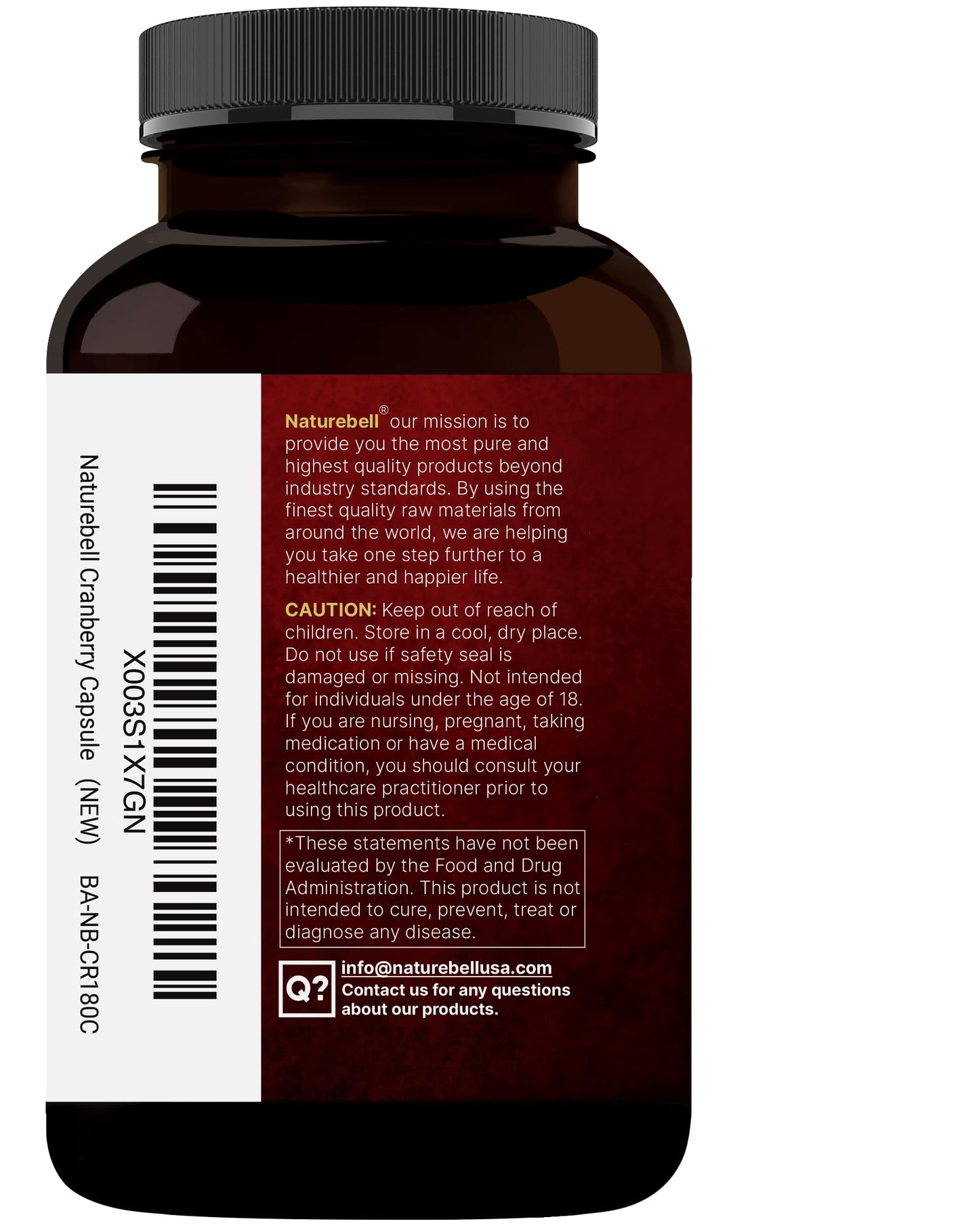 NatureBell Cranberry Pills 2 Pack โ 36,000mg Extract, Acerola | Organic, Sugar Free