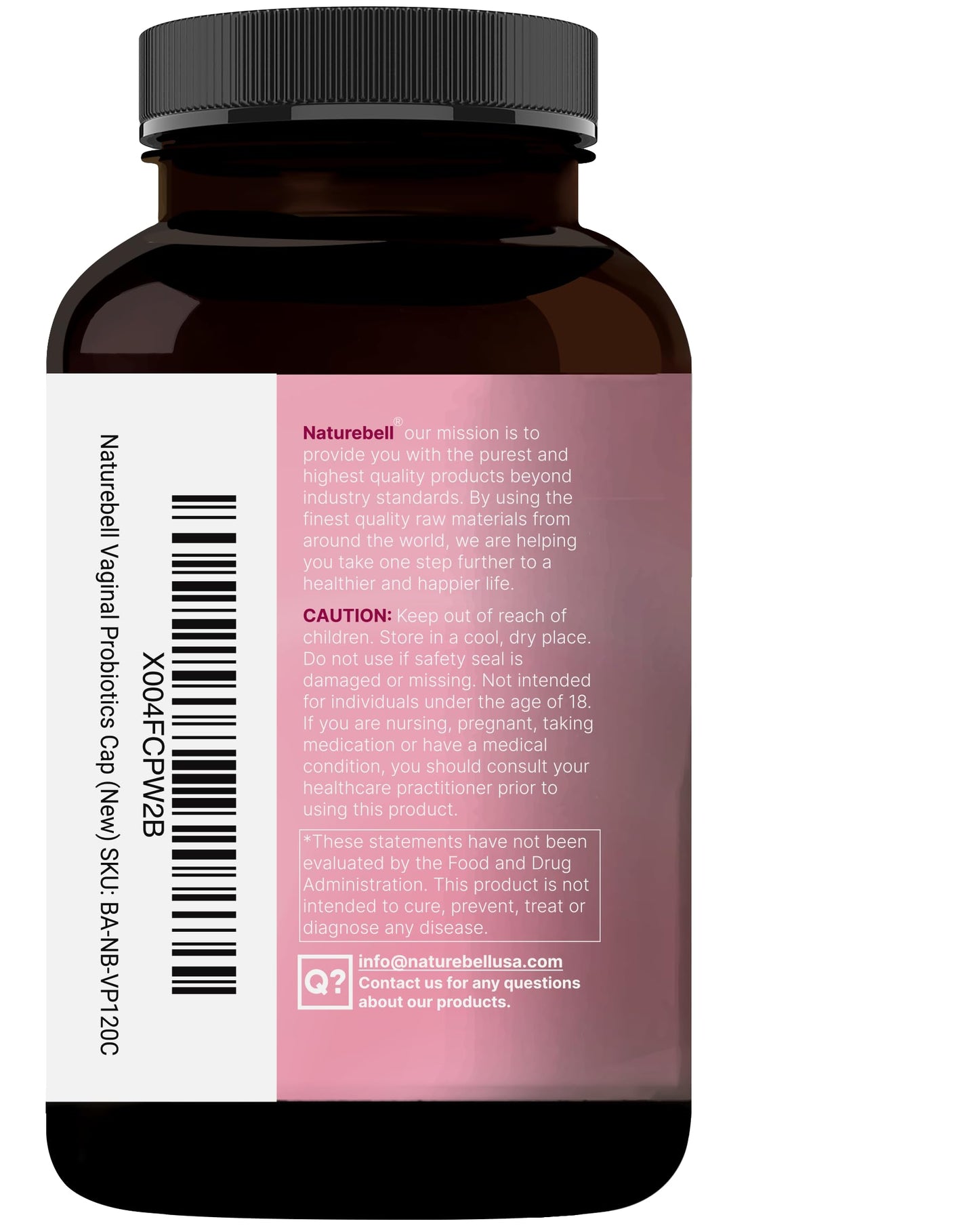 NatureBell Vaginal Probiotics for Women β 10B CFU, 120 Veggie Capsules
