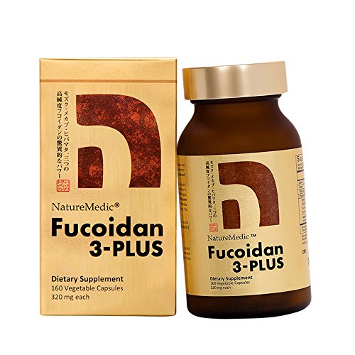 NatureMedic Fucoidan 3-Plus Brown Seaweed Immunity Supplement โ 3 Types of High Purity Fucoidan | 160 Veg Capsules | Made in Japan