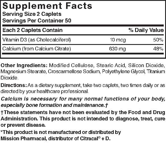 Nature's Blend Calcium Citrate with D3 100 Cplts โ Bone Health (Gluten Free)