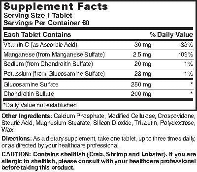 Nature's Blend Glucosamine Chondroitin Complex Tablets โ 60 Tabs