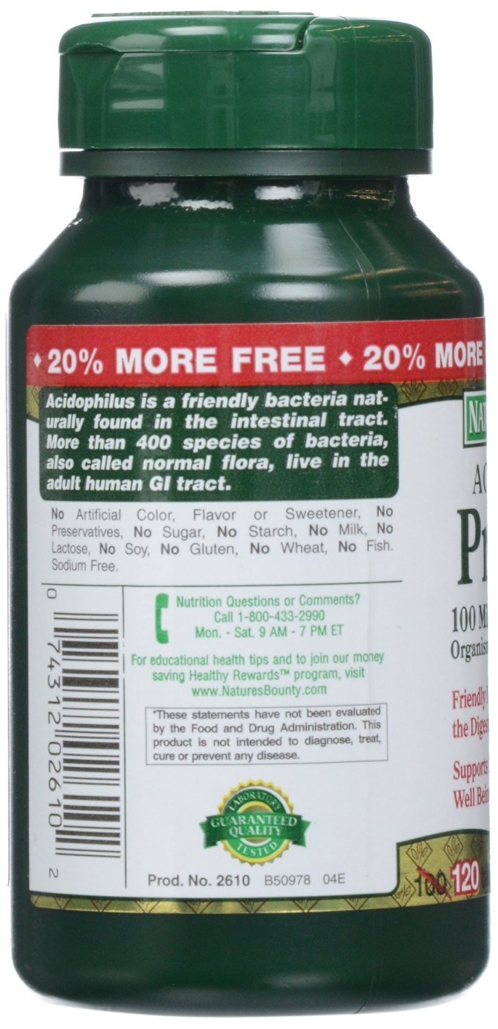 Nature's Bounty Acidophilus Probiotic โ 360 Tablets (3 x 120 Count Bottles)