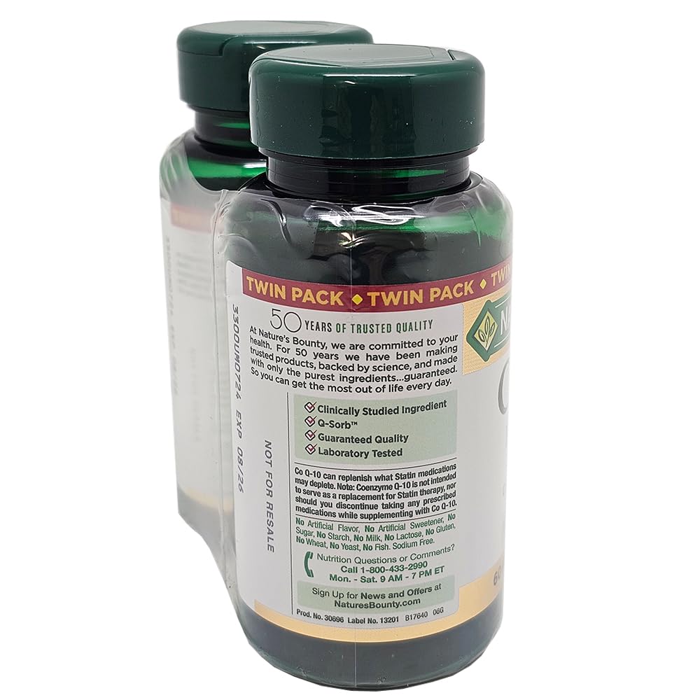 Nature's Bounty CoQ10 100mg Twin Pack โ 60 Count, 2 Pack | Health & Household