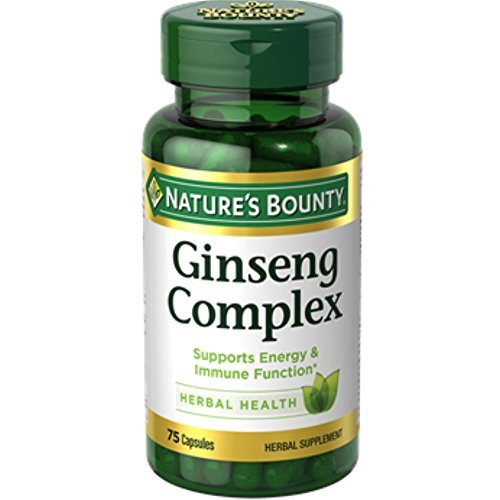 Nature's Bounty Ginseng Complex Capsules 75 ea โ Pack of 3