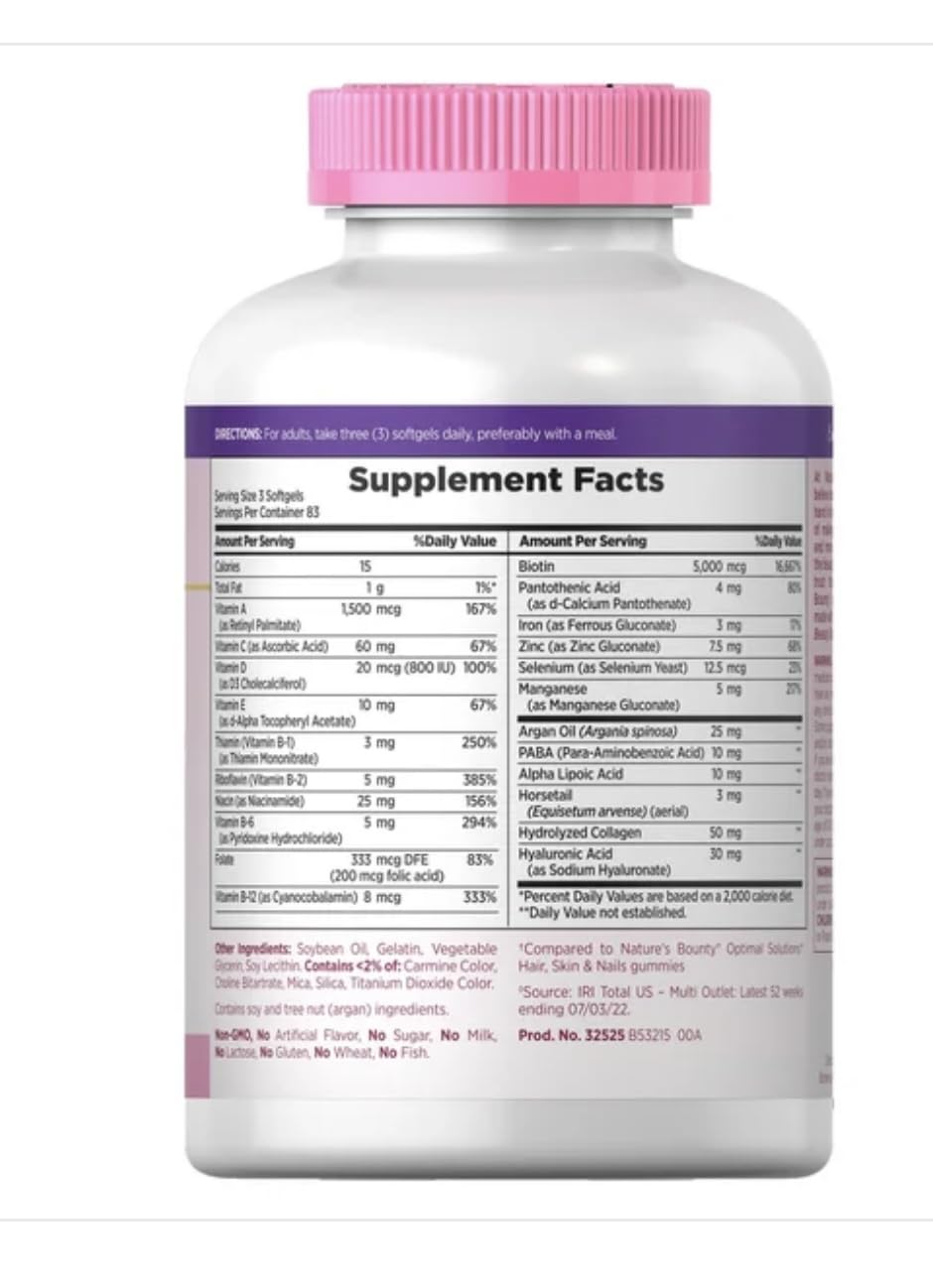 Nature's Bounty Hair, Skin & Nails 250 Softgels โ 2 Pack
