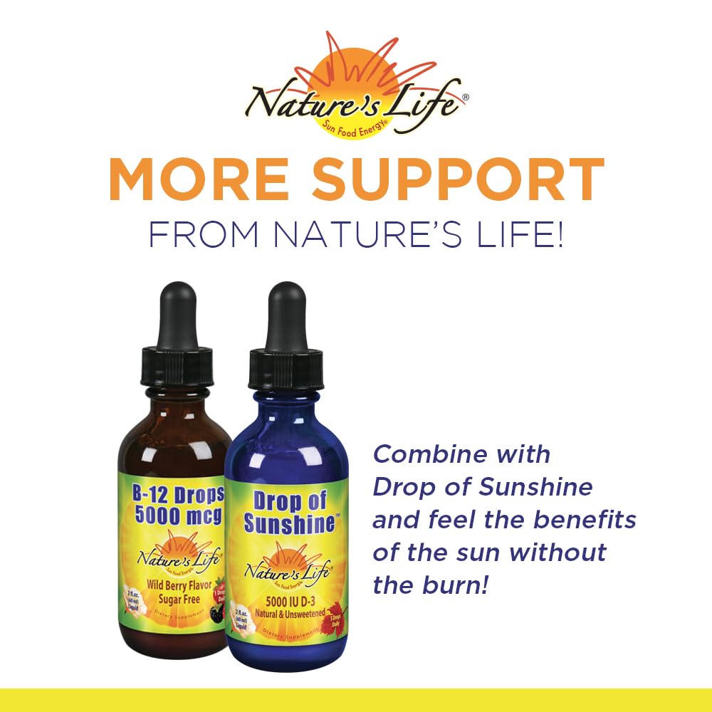 Nature's Life B-12 Drops โ Methylcobalamin 4 oz | 5,000 mcg per Serving