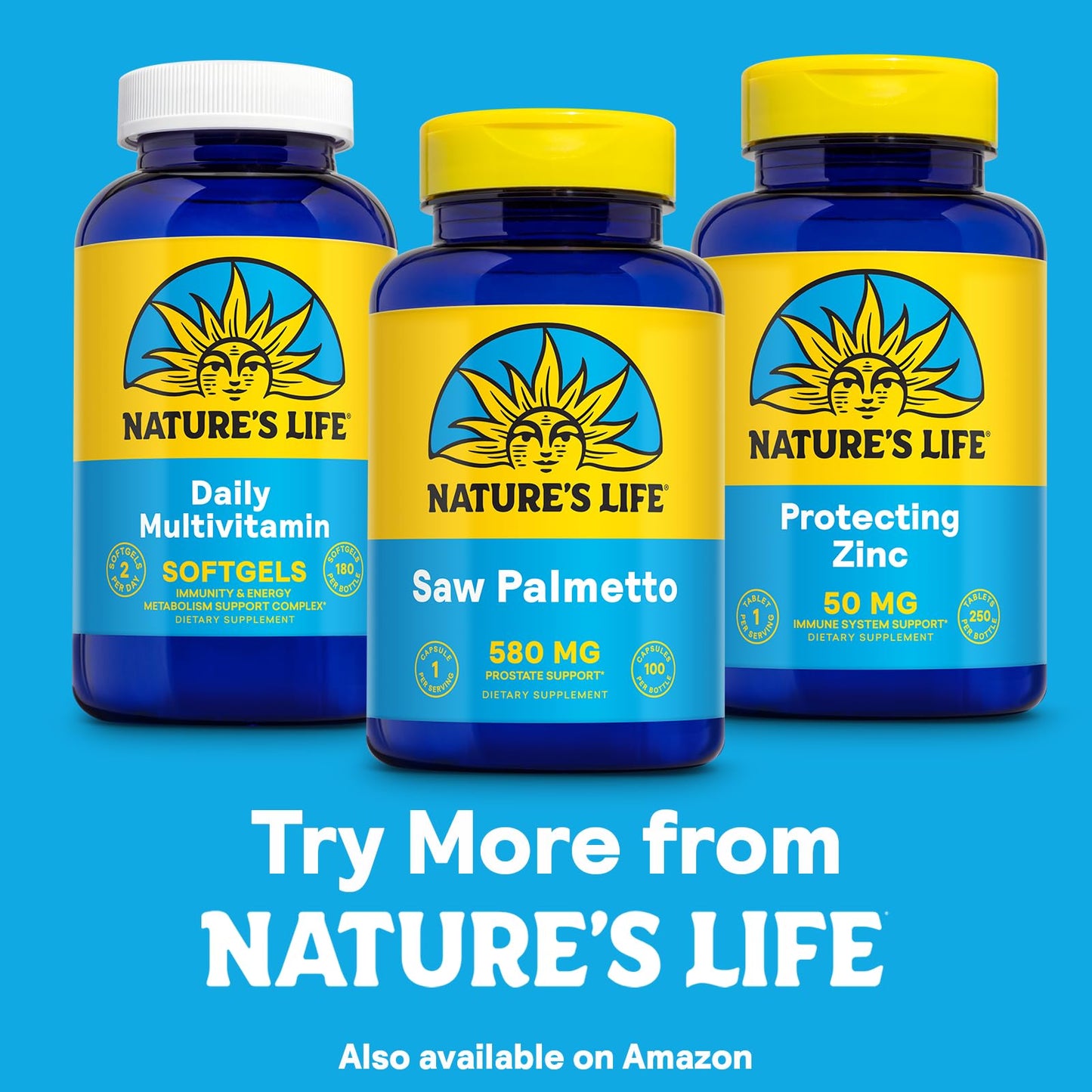 Nature's Life Saw Palmetto for Men 580mg โ Prostate & Urinary Support