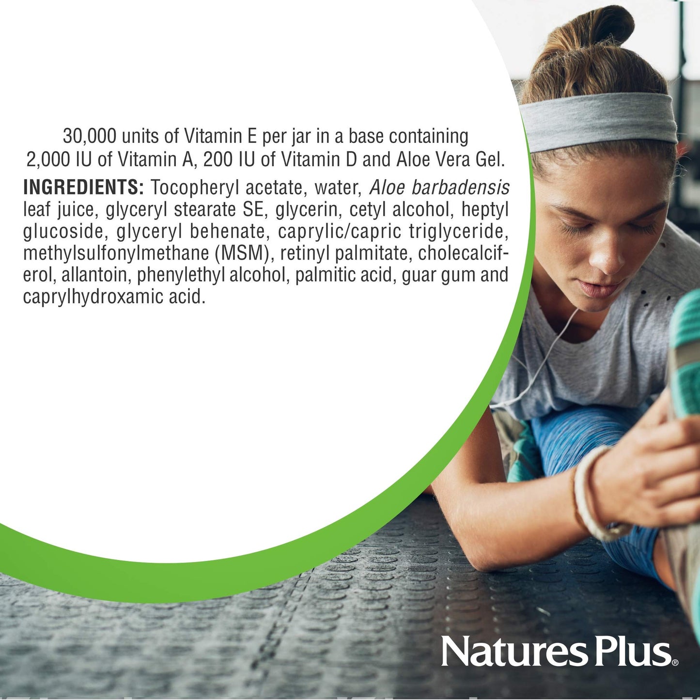 Natures Plus Vitamin E Cream โ 30,000 IU, 2.2 oz | Moisturizes Dry Skin | Vegan & Paraben-Free