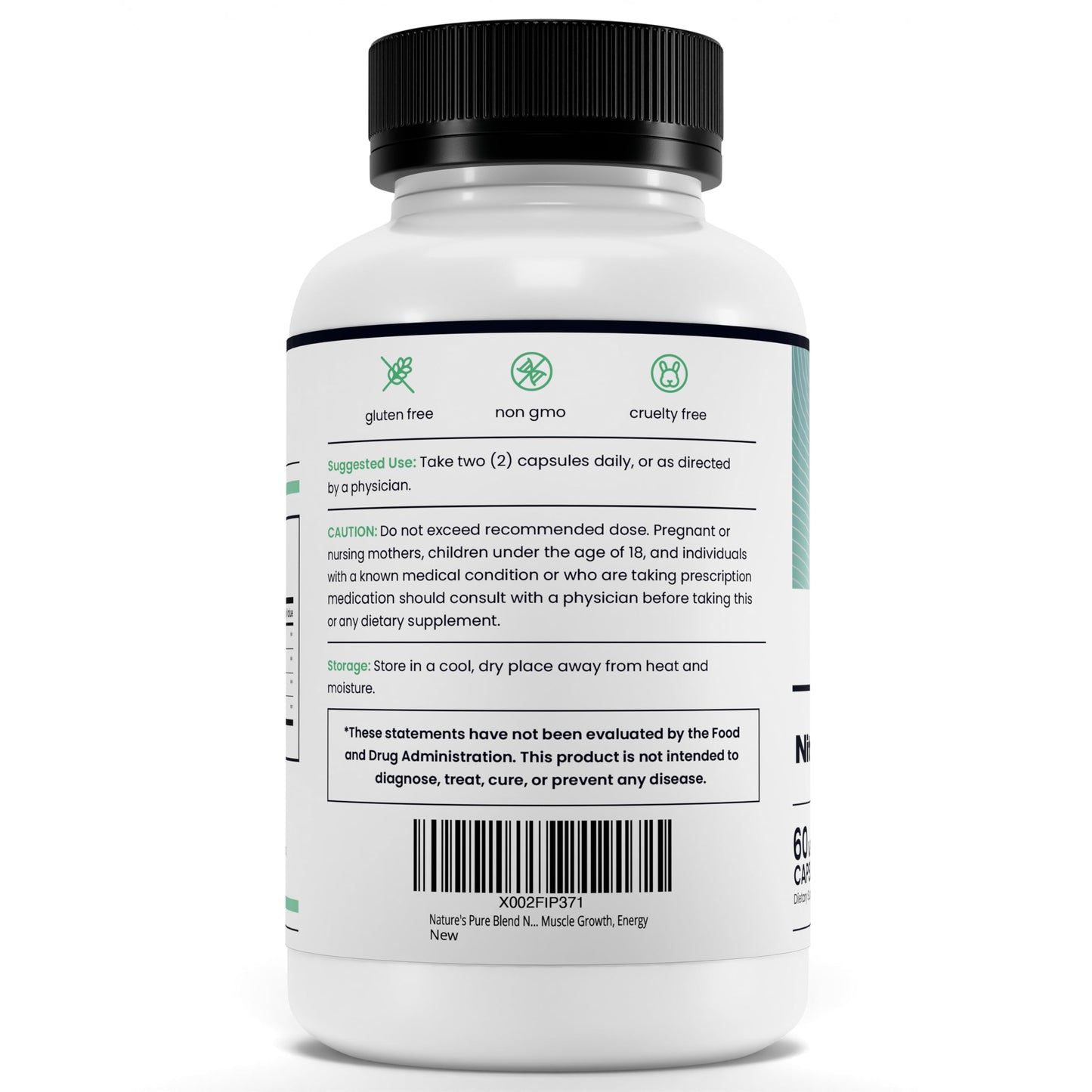 Nature's Pure Blend Nitric Oxide for Men โ L-Arginine & L-Citrulline, Circulation & Endurance
