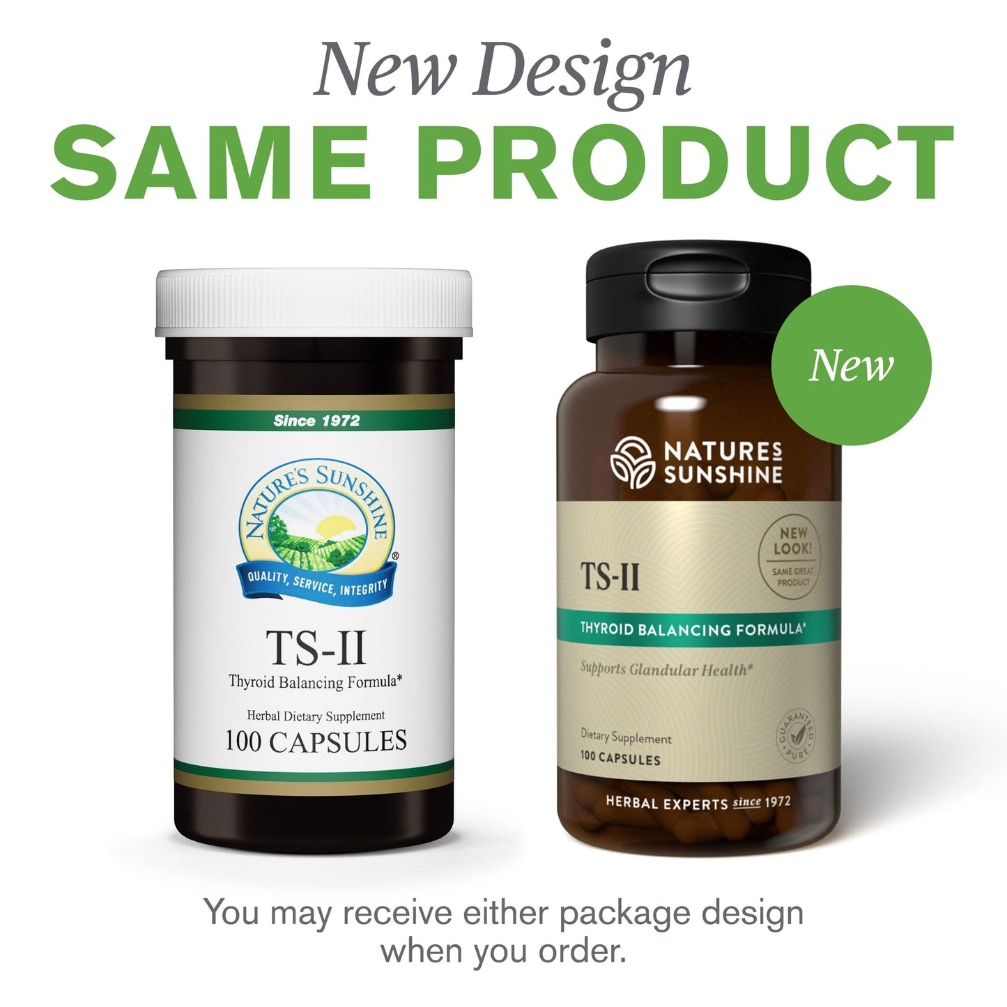 Nature's Sunshine TS II w/Hops โ 100 Capsules | Thyroid Support & Balance