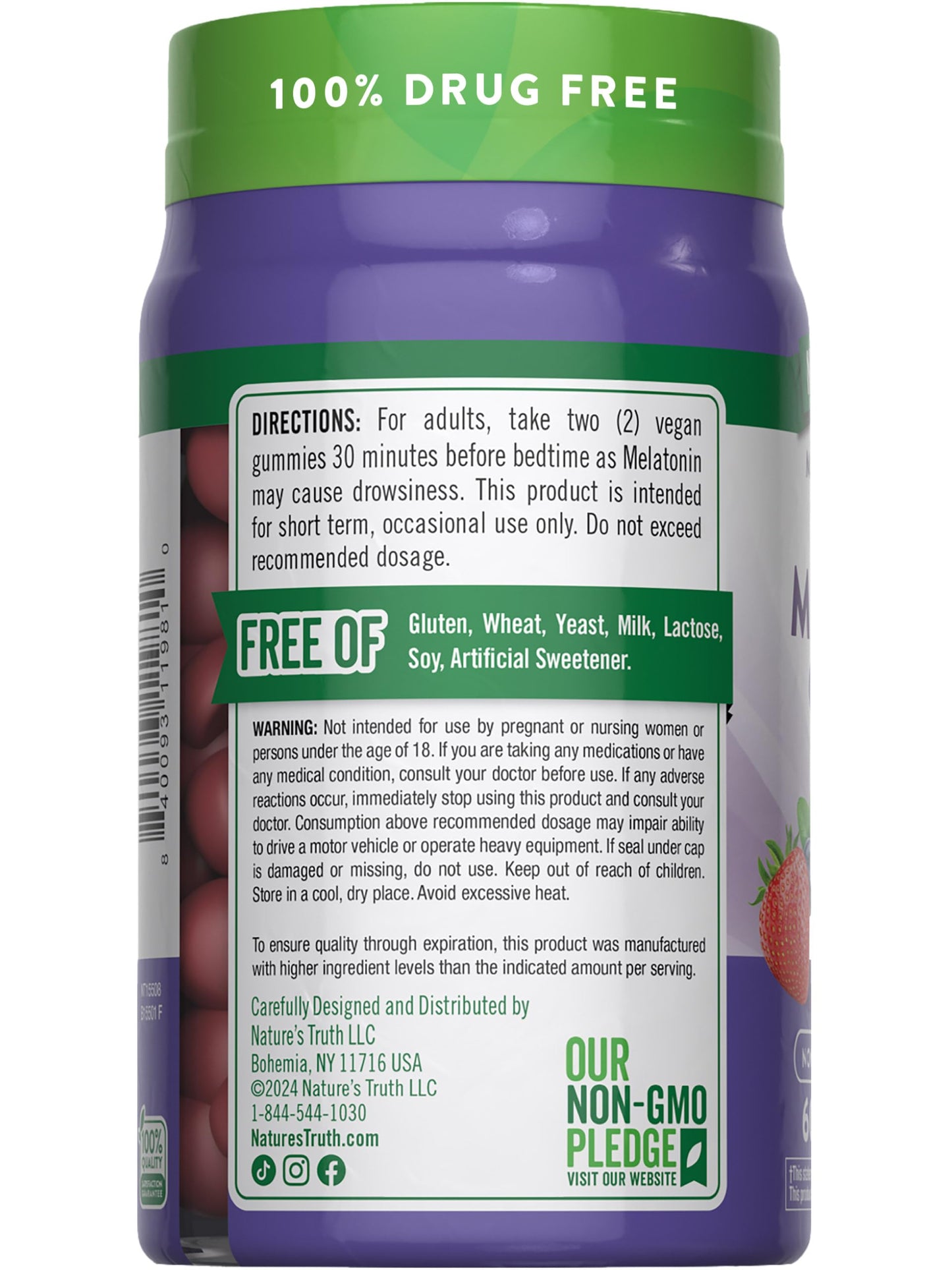 Nature's Truth Melatonin Gummies 12 mg | Mixed Berry โ Vegan, Non-GMO & Gluten Free