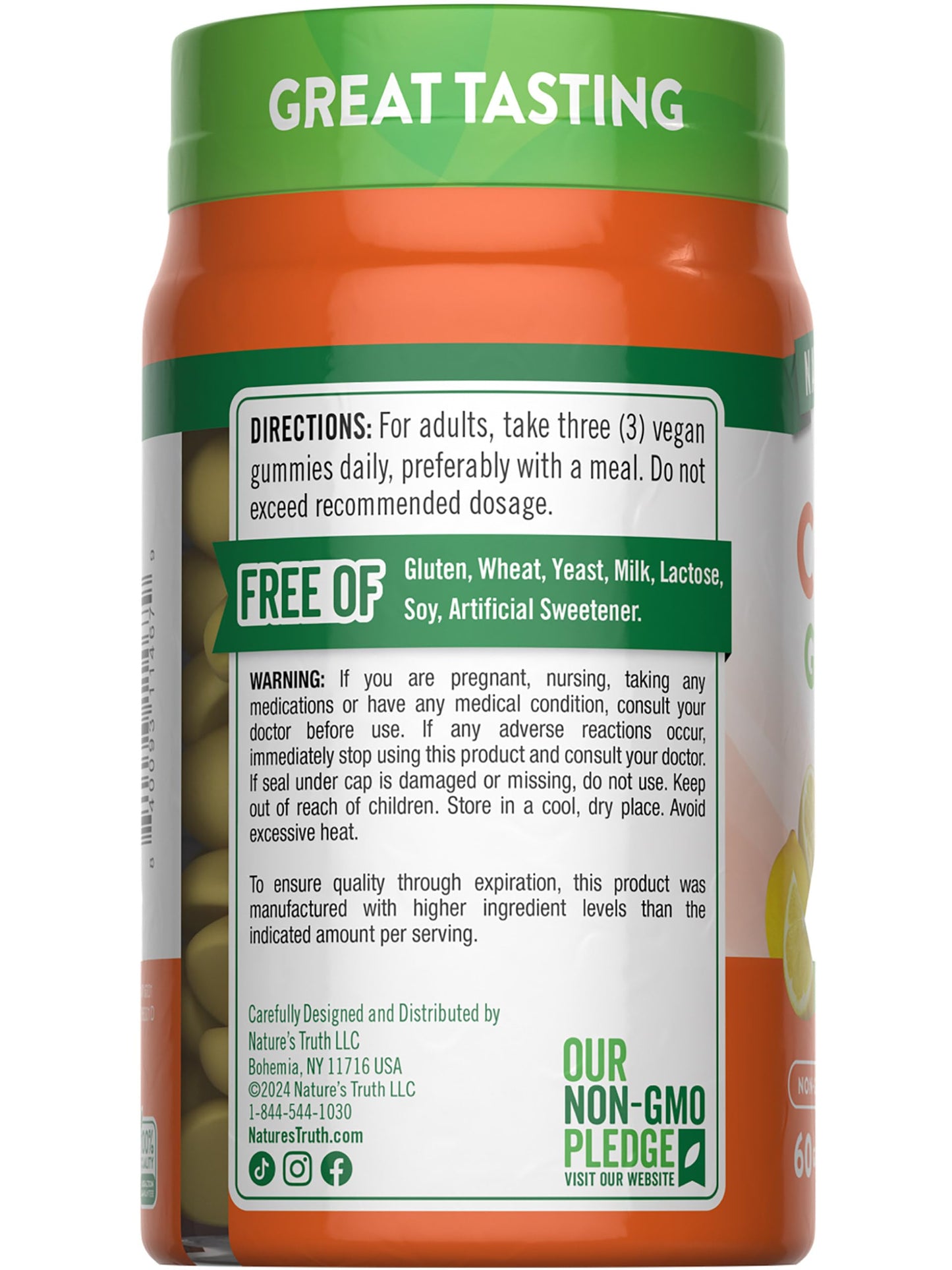 Nature's Truth Vitamin C Gummies with Zinc for Adults โ 60 Count | Immune Support, Vegan & Gluten Free
