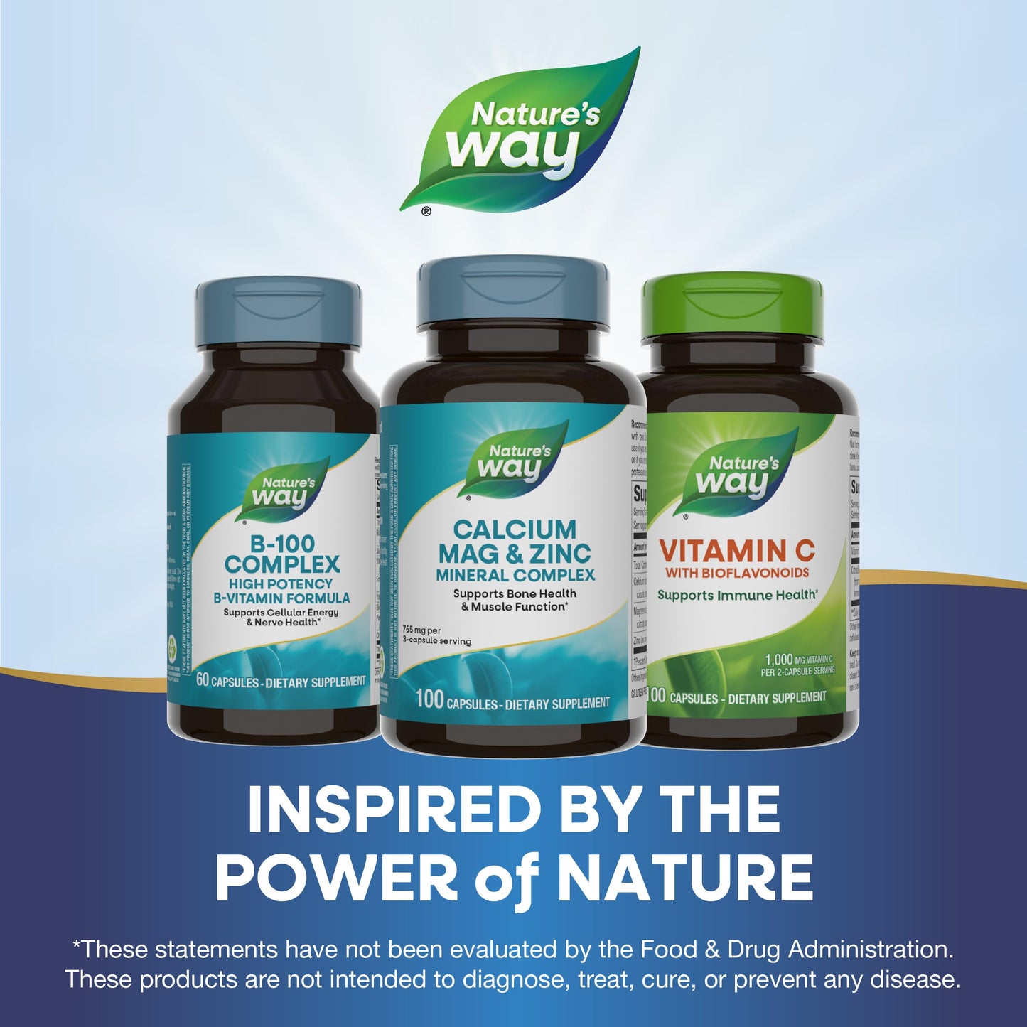 Nature's Way Calcium Magnesium Zinc Mineral Complex โ Bone Health, Muscle Function & Immune Support | 2 Pack