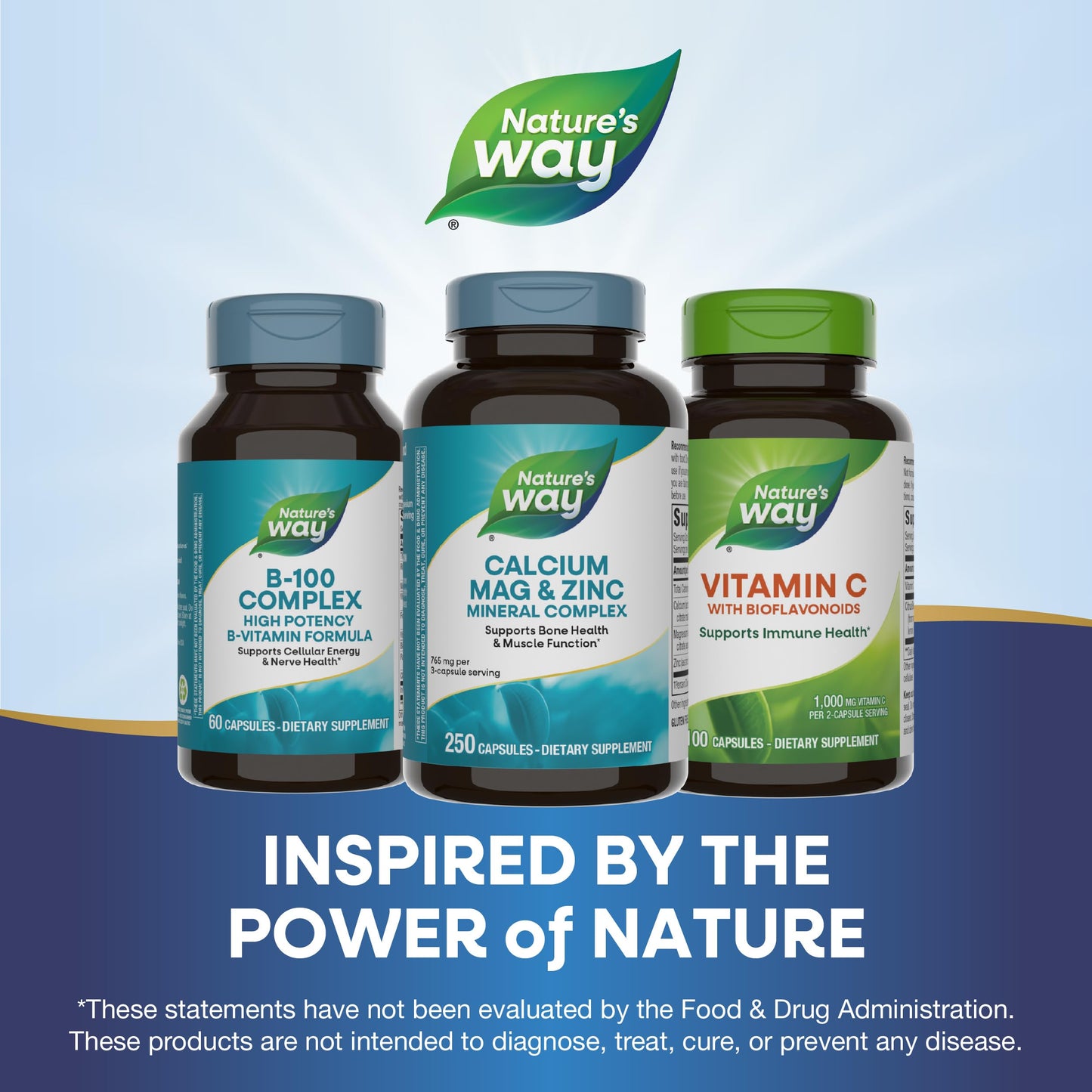 Nature's Way Calcium Magnesium & Zinc Mineral Complex โ 250 Capsules