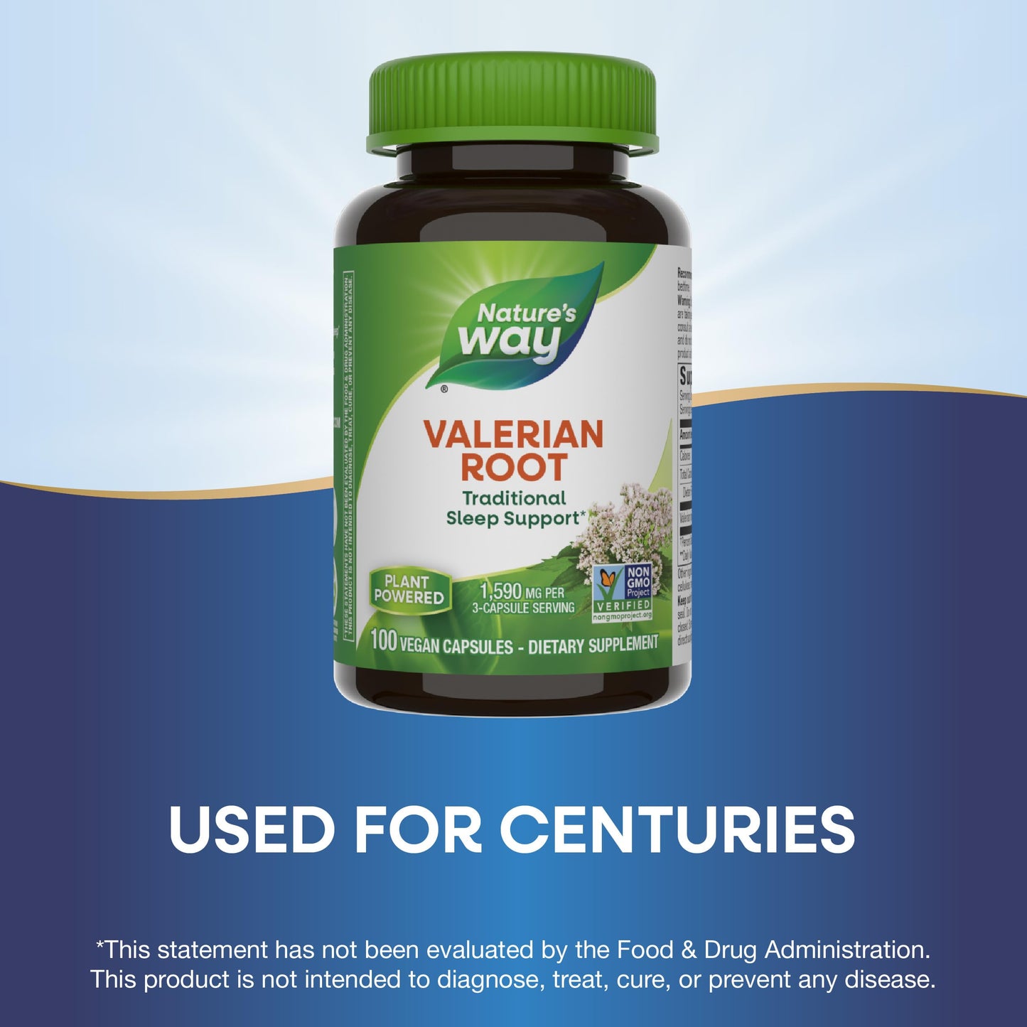 Nature's Way Valerian Root โ Traditional Sleep Support*, 100 Capsules, Non-GMO, Gluten Free, Vegan โ 2 Pack (Packaging May Vary)