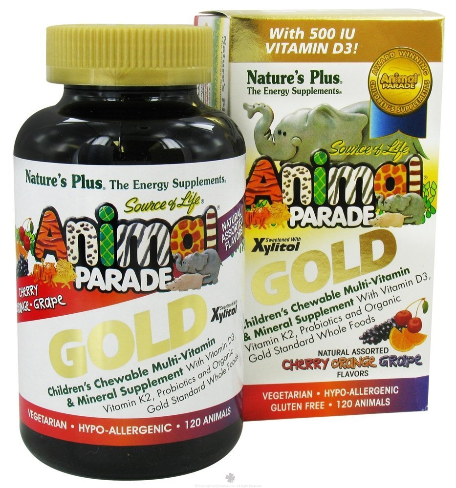 NaturesPlus Animal Parade Gold Kids Multivitamin โ Vegan, Gluten Free | 120 Total Servings (Pack of 2)