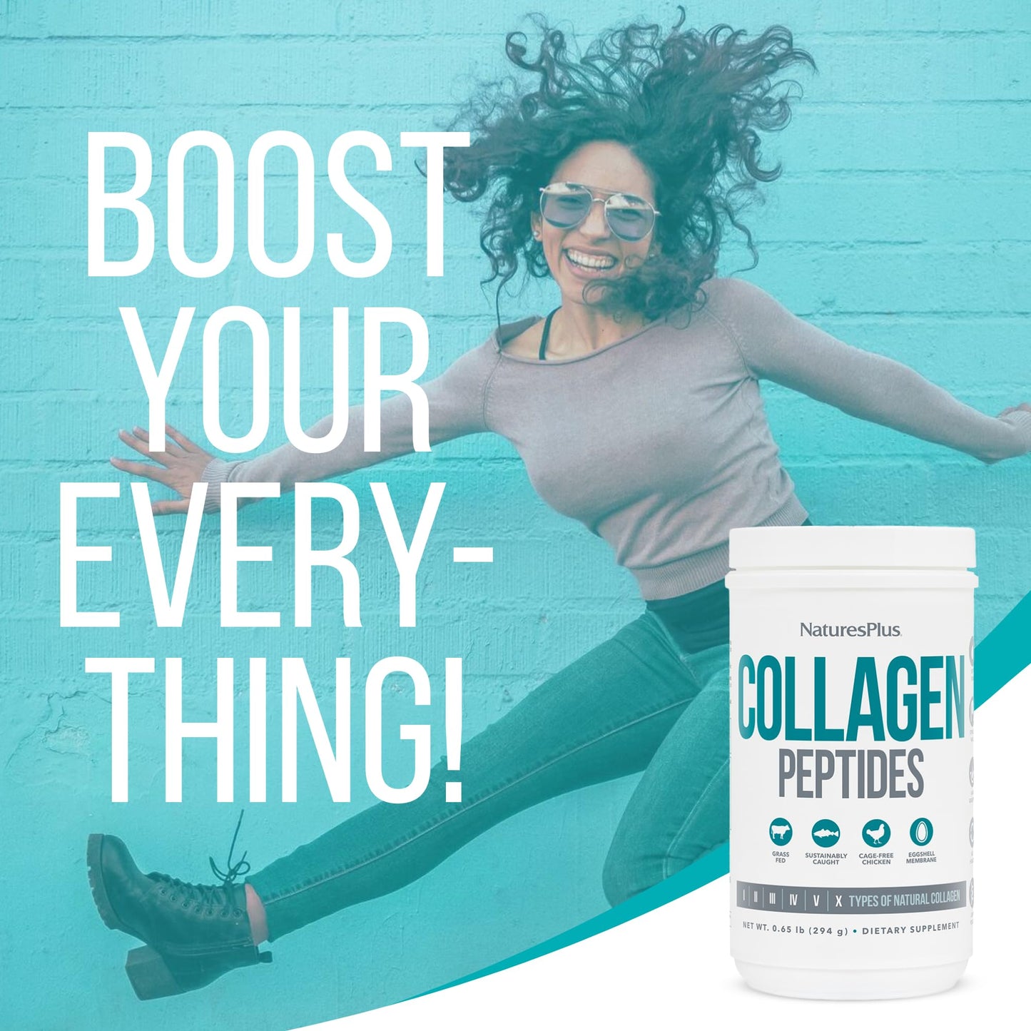 NaturesPlus Collagen Peptides Powder 0.65 lb โ Hair, Skin, Nails & Joints, Immune Support โ Non-GMO, Gluten Free โ 28 Servings