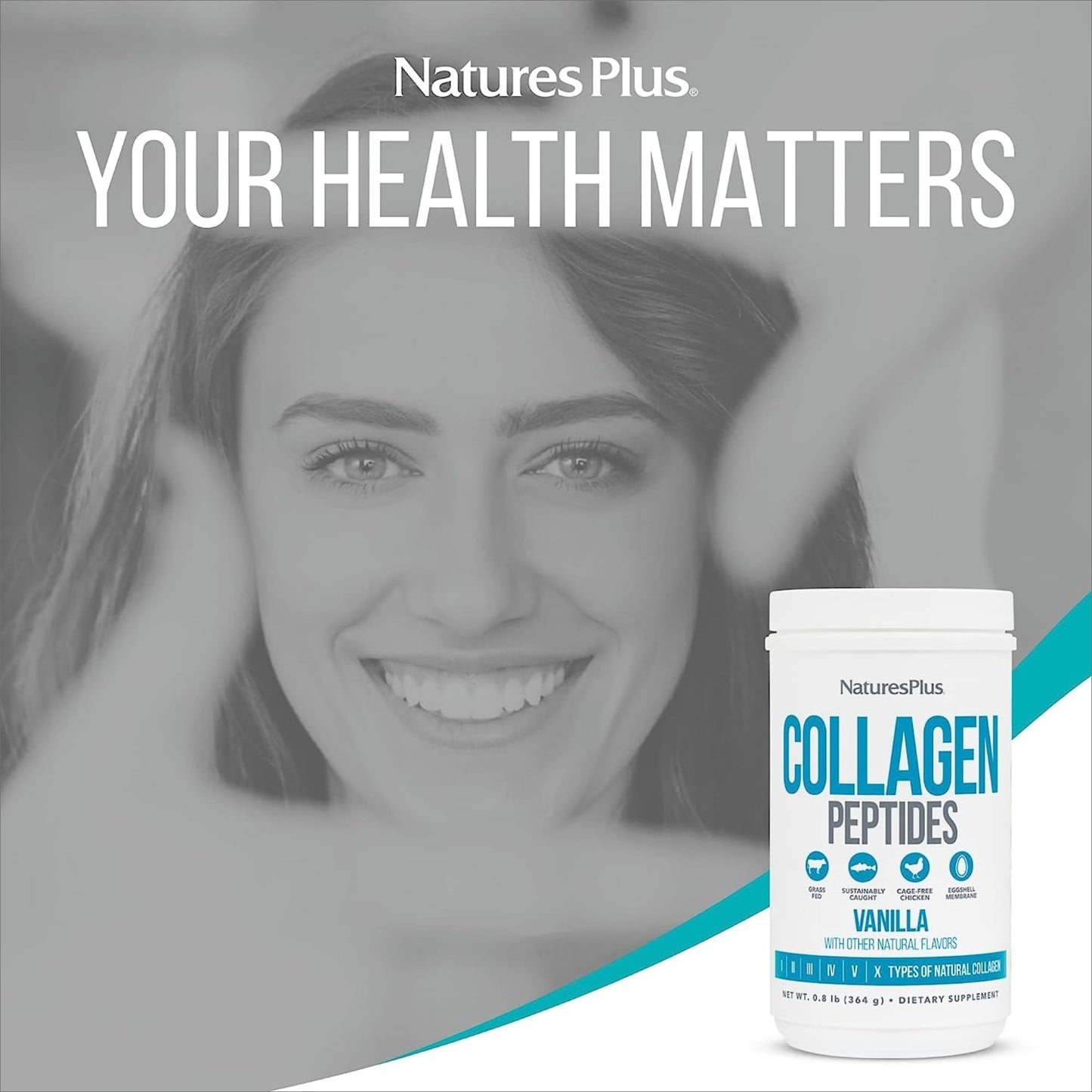 NaturesPlus Collagen Peptides Vanilla โ 2 Pack (364 g) | Hair, Skin, Nails & Joints | Non-GMO, Gluten Free