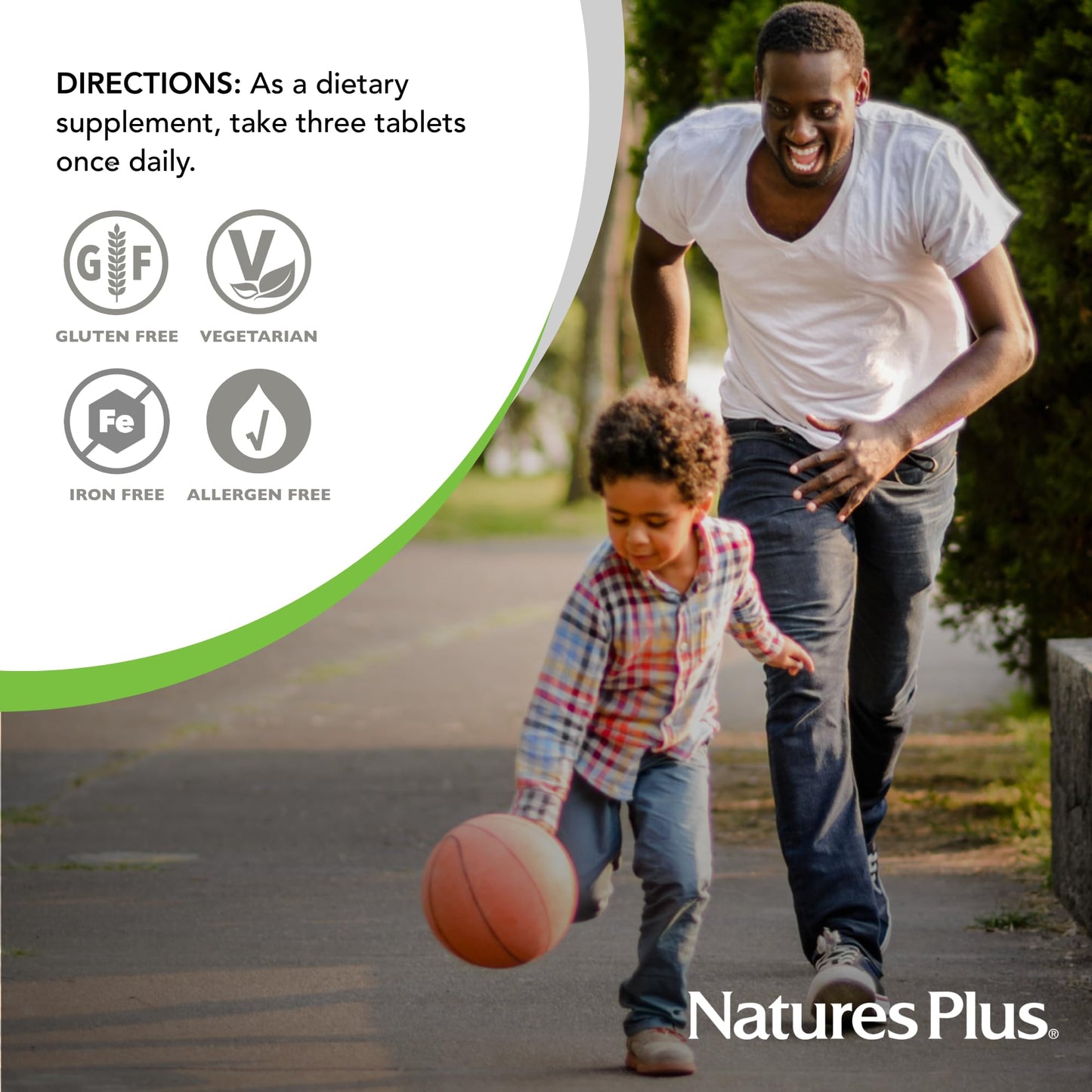 NaturesPlus Source of Life No Iron Tablets โ Vegetarian Multivitamin, Gluten-Free, 60 Servings