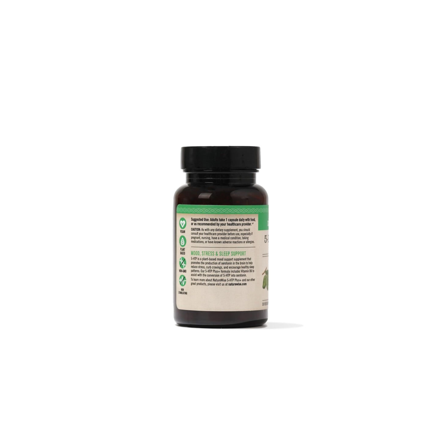 NatureWise 5-HTP 200 mg โ Vegan Griffonia Seed, Vitamin B6 | Mood & Sleep Support (30 Count)