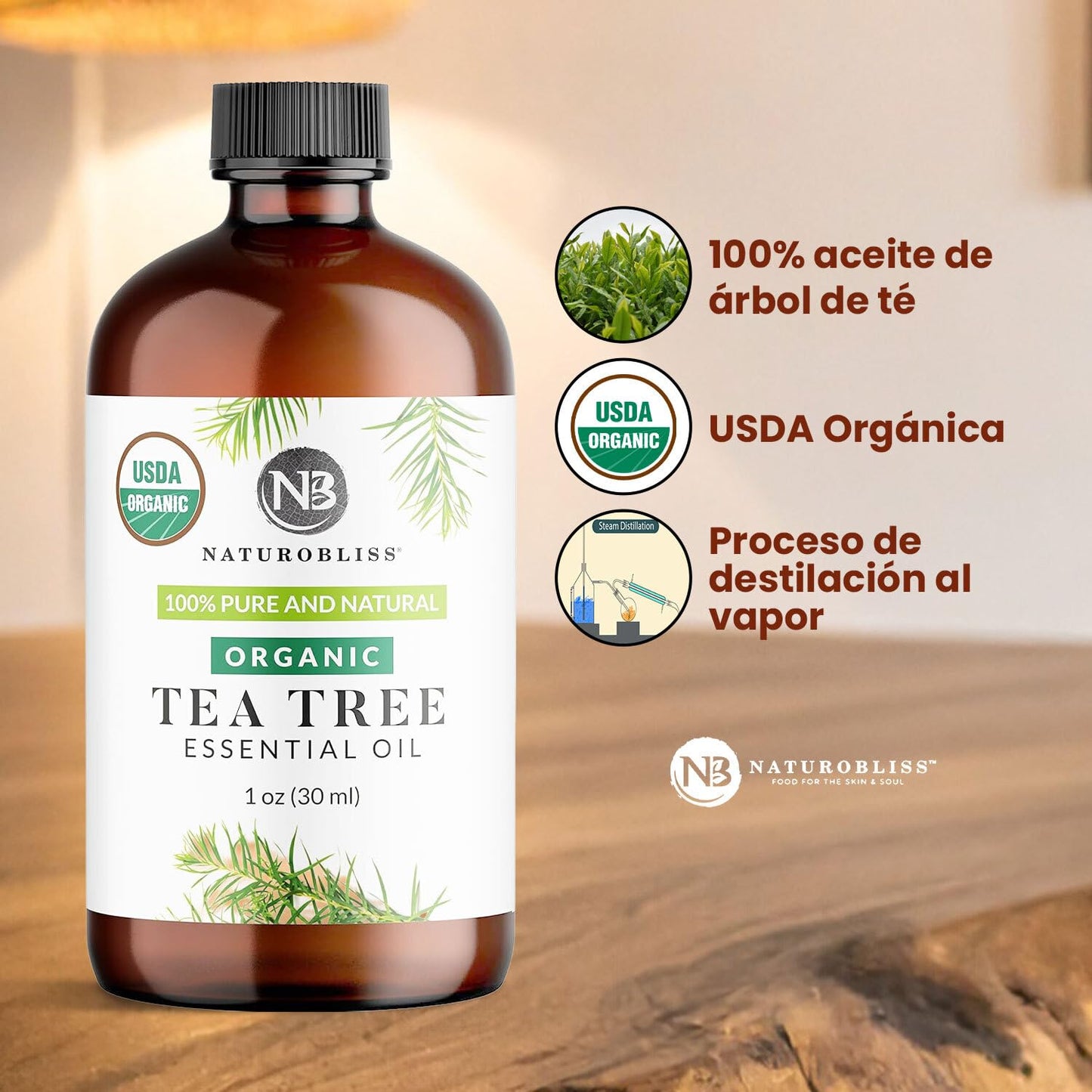 NaturoBliss Tea Tree Essential Oil โ 100% Pure, Therapeutic Grade, 30 ml