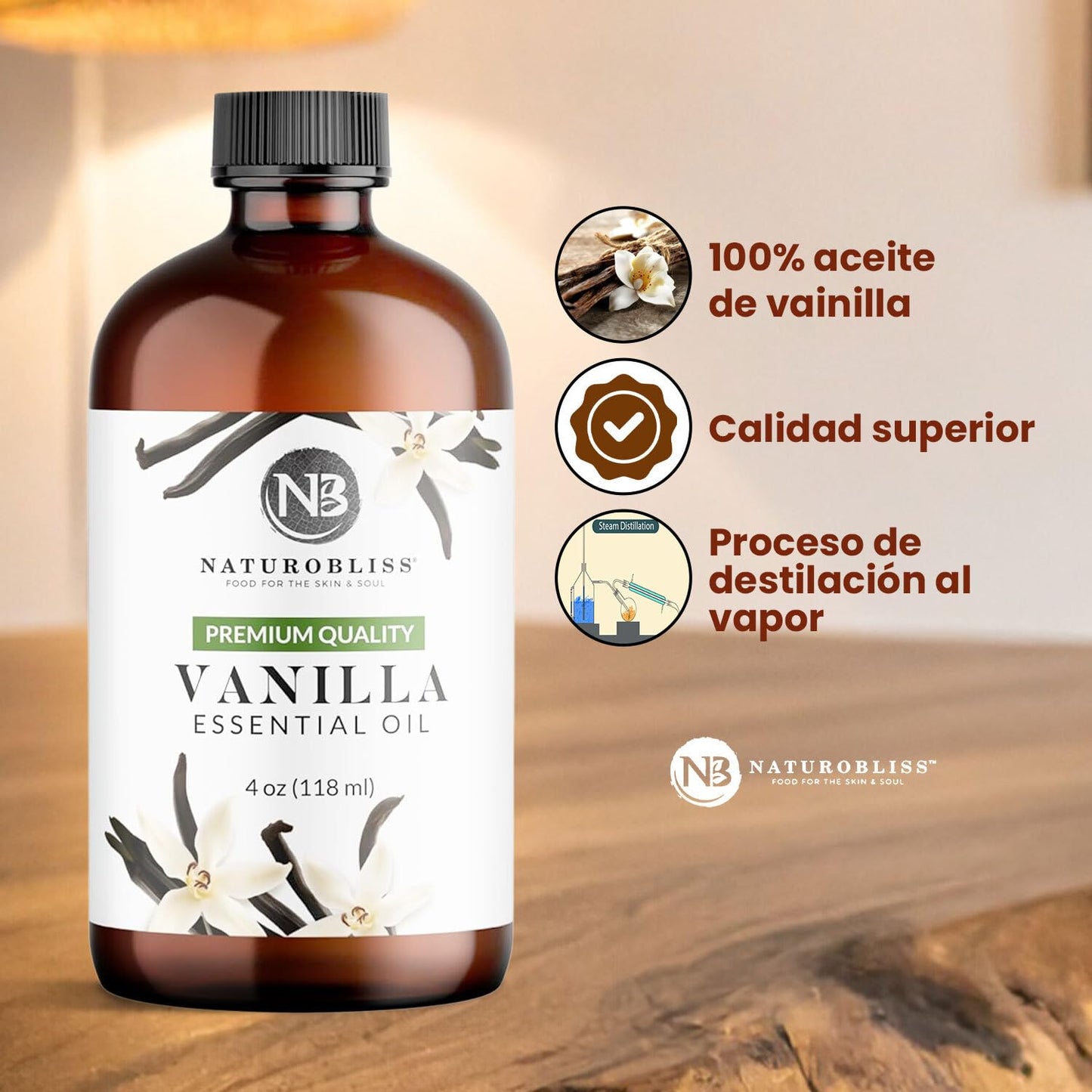 NaturoBliss Vanilla Essential Oil (4oz) โ Premium Quality, 100% Pure