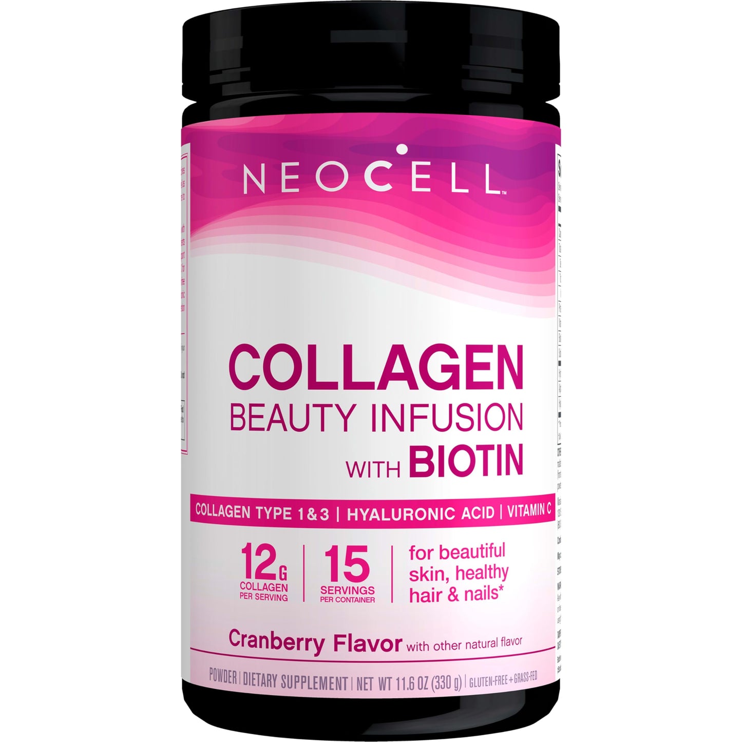 NeoCell Collagen Beauty Infusion with Biotin โ Cranberry Powder, 11.6 oz