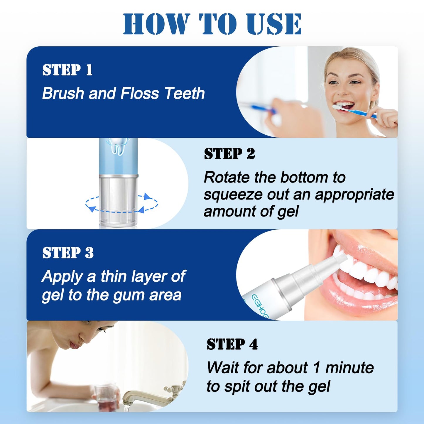 Neslemy Gum Shield Therapy Gel โ Gum Therapy Gel, Teeth Whitening Essence Pen (Pack of 3)