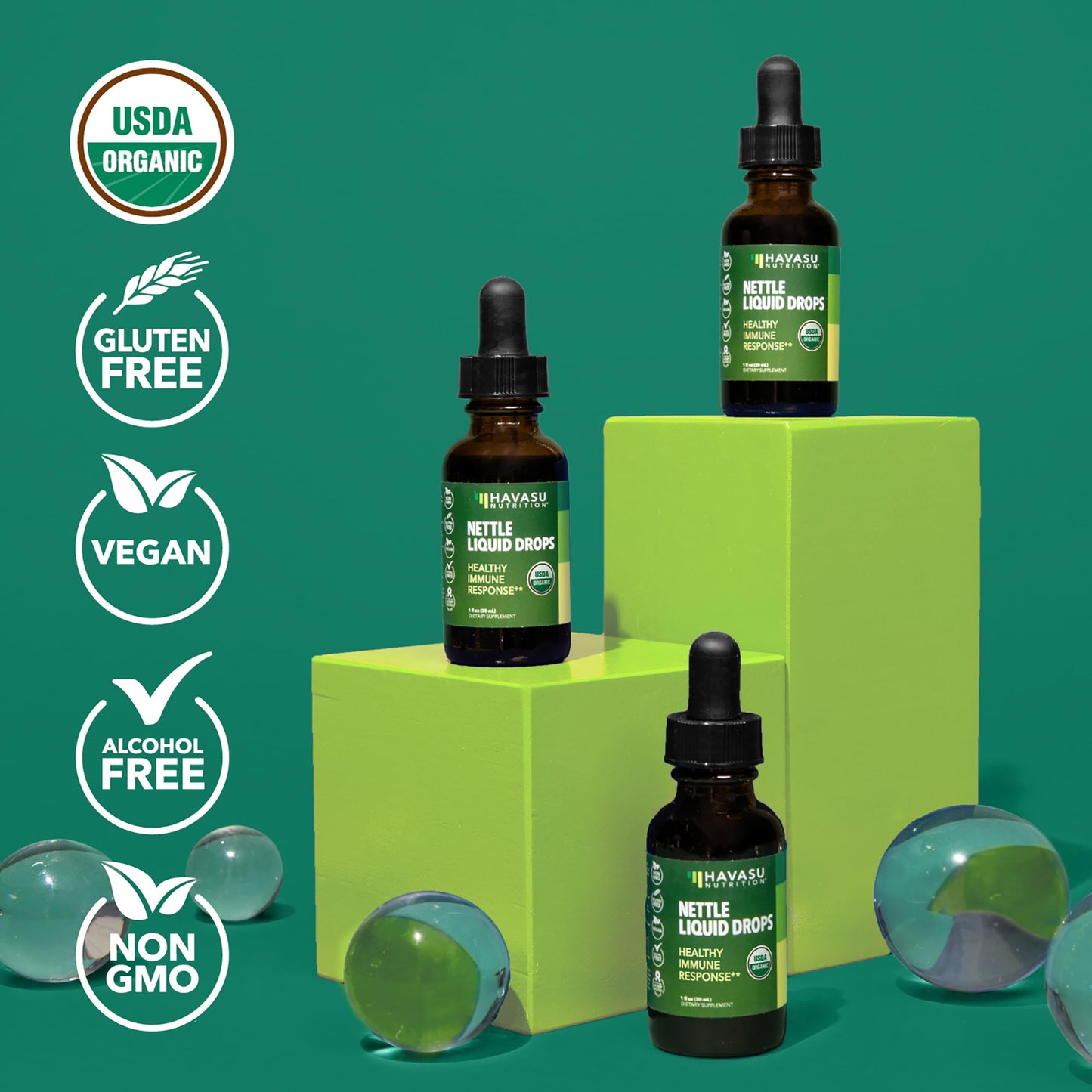 Stinging Nettle Leaf Extract Liquid Drops β Organic Immune Support & Prostate Health (1 oz)