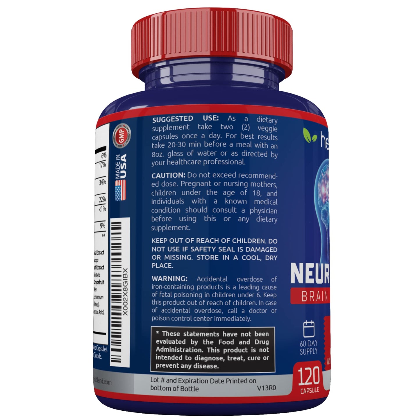 Neuro Plus Brain & Focus Formula โ Nootropic Brain Booster (120 Caps)