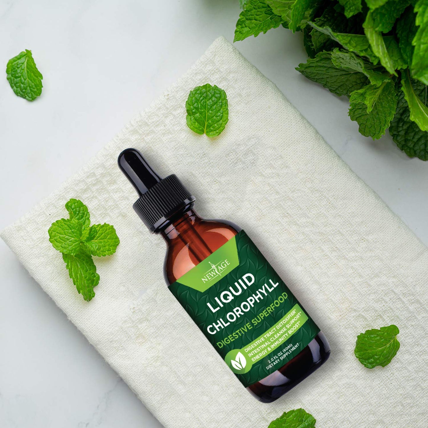 NEW AGE Chlorophyll Liquid Drops (2 fl oz x4) โ Energy, Digestion & Immune Support