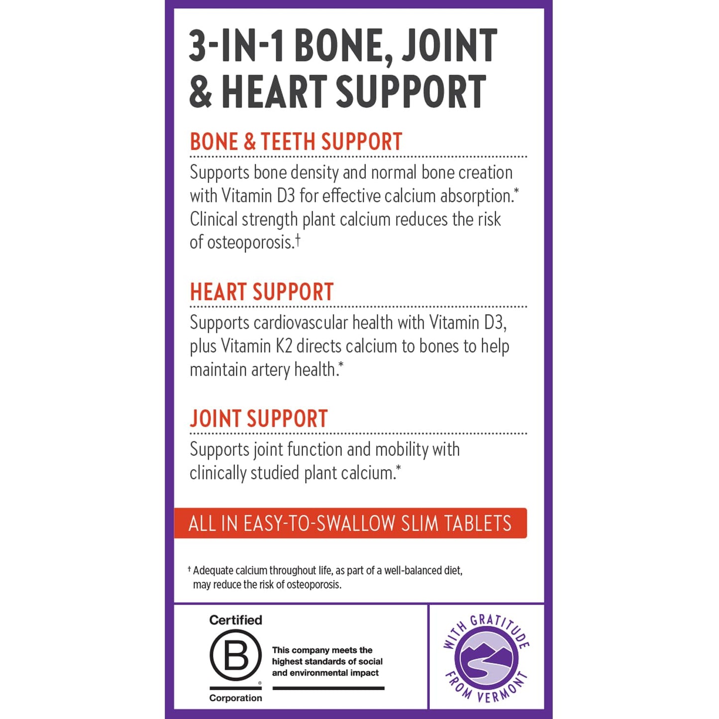 New Chapter Calcium Supplement โ Organic Plant-Based Calcium with D3+K2 for Bone, Joint & Heart Support