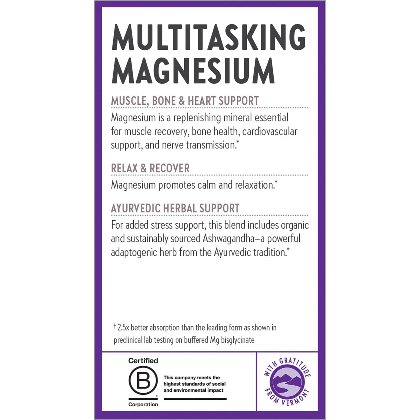 New Chapter Magnesium Glycinate + Ashwagandha Supplement 325 mg โ 2.5x Absorption, Non-GMO, 30 ct