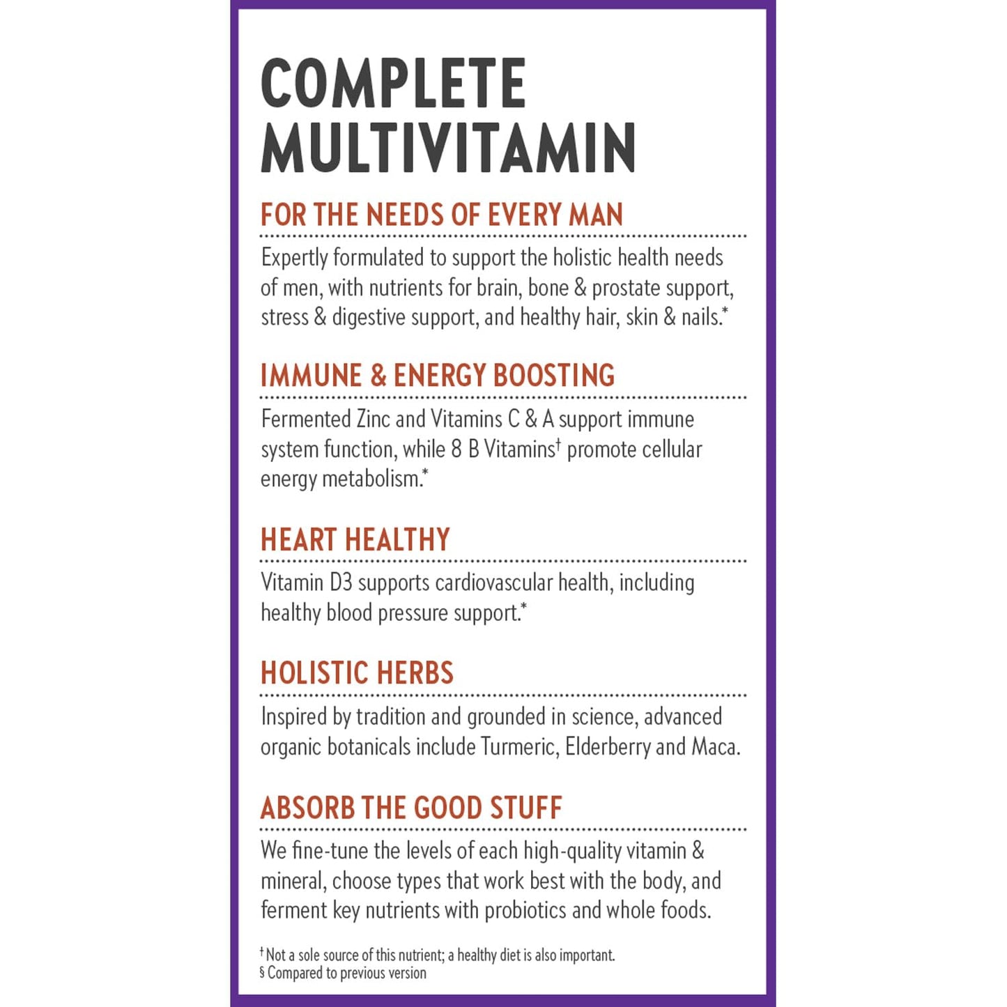 New Chapter Men's Multivitamin for Immune, Energy & Heart Health β Fermented Nutrients, Organic Vegetables & Herbs | 48 ct