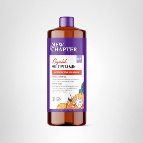 New Chapter Liquid Multivitamin + Mineral โ 22 Nutrients, Easy Absorption, Orange Mango 30 oz