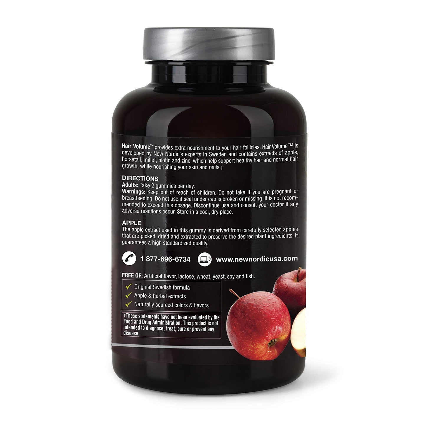 New Nordic Hair Volume Gummies - 2500 mcg Biotin, Vegan Hair Vitamins (60 Count)