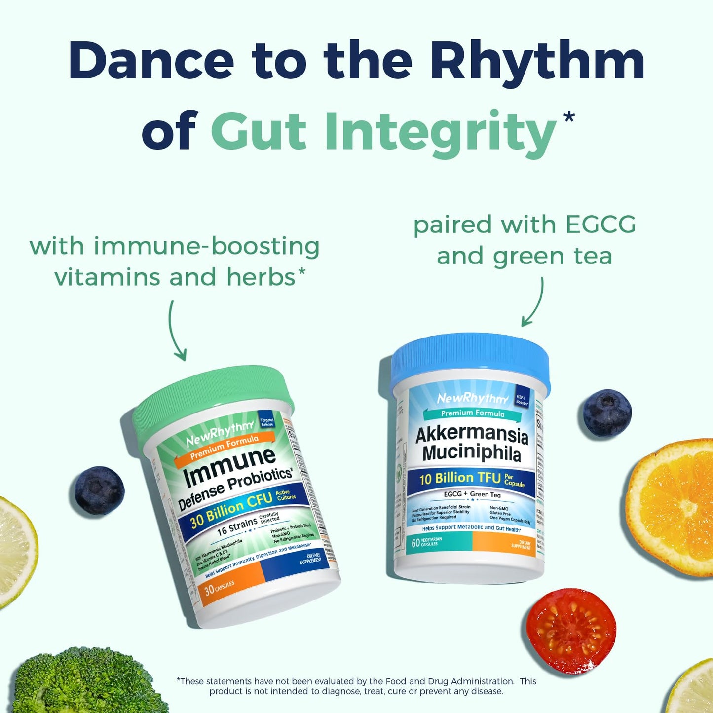 NewRhythm Probiotics for Immune Support โ 30B CFU, 16 Strains, Akkermansia, Zinc, Vitamin C & D3 | Non-GMO | 30 Capsules