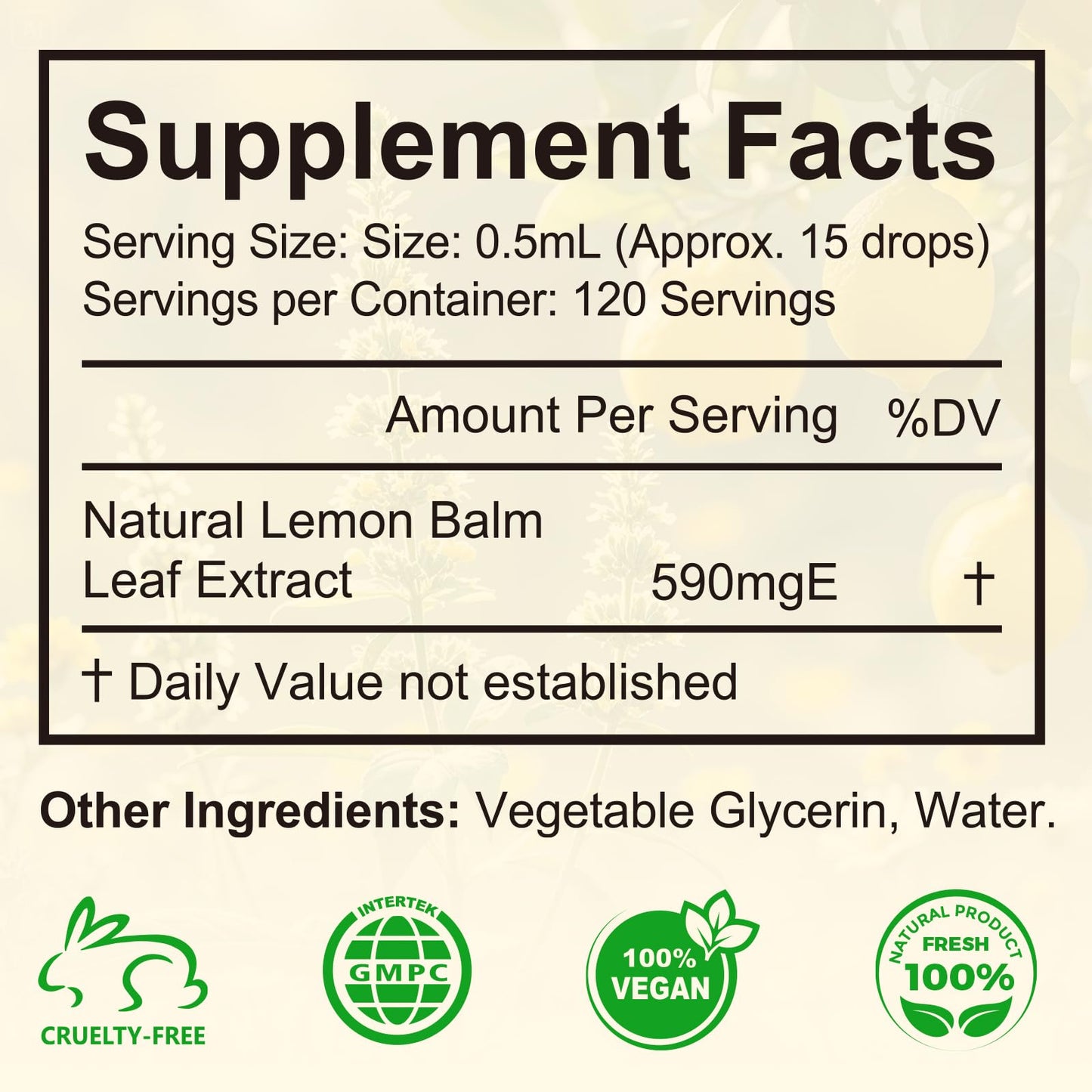 Newseel Lemon Balm Drops โ Organic Lemon Balm Extract for Mood Support | Vegan, Gluten Free, Non-GMO | 2.02 fl oz
